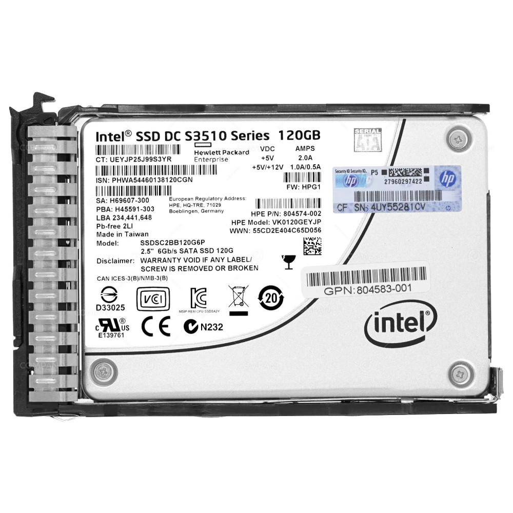 805362-001 HP SSD 120GB SATA 6G 2.5" SFF FOR HP PROLIANT G8-G10